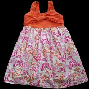 * SWEETHEART Orange Butterfly Print Sundress Girls Size 4T
